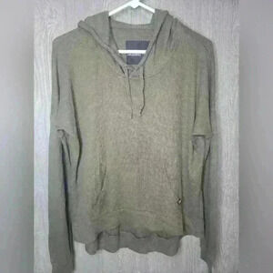 Victoria Secret supermodel essentials army green walffle knit hoodie. Soft. XS.